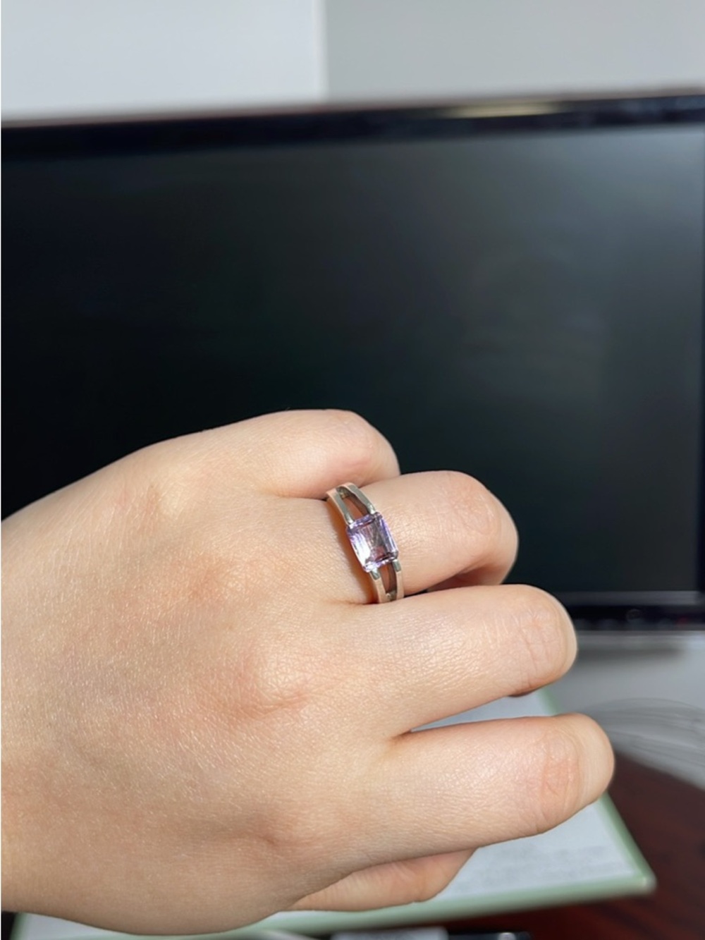 Sterling Silver 925 Amethyst Ring 7 - Picture 4 of 4